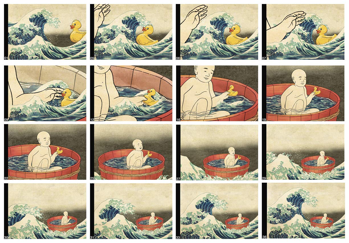 Hokusai Ducky Flipbook for Kids Ages 6-12, Animation Flip Book for Children