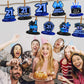 Happy 21st Birthday Honeycomb Centerpieces 9Pcs Stylish Sophisticated Blue Neon Theme Table Decor for Boys Girls Birthday Party Celebration Favors