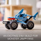 LEGO Technic Monster Jam Megalodon Building Set, 2 in 1 Pull Back Shark Truck to Lusca Low Racer Car Toy, DIY Building Toy Ideas for Outdoor Play