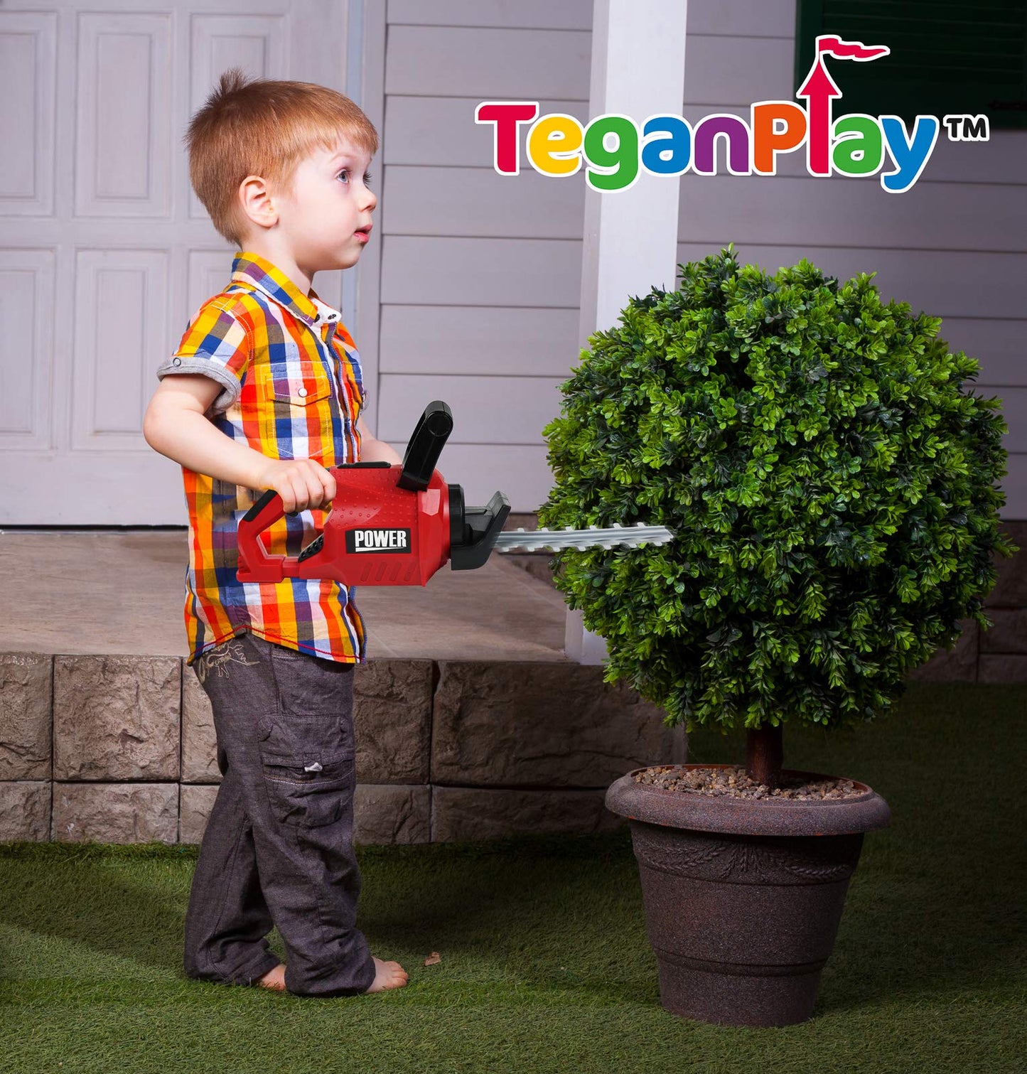 Kids Toy Leaf Blower, Hedge Trimmer & Chainsaw Set Landscaping Power Tools