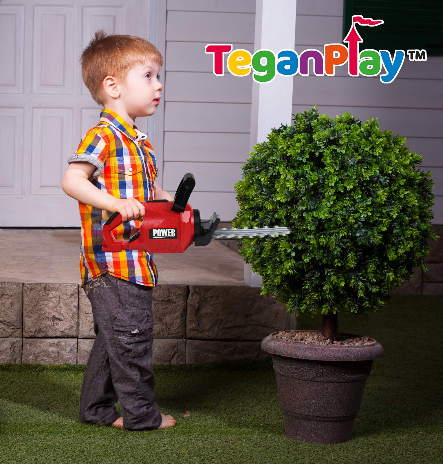 Kids Toy Leaf Blower, Hedge Trimmer & Chainsaw Set Landscaping Power Tools