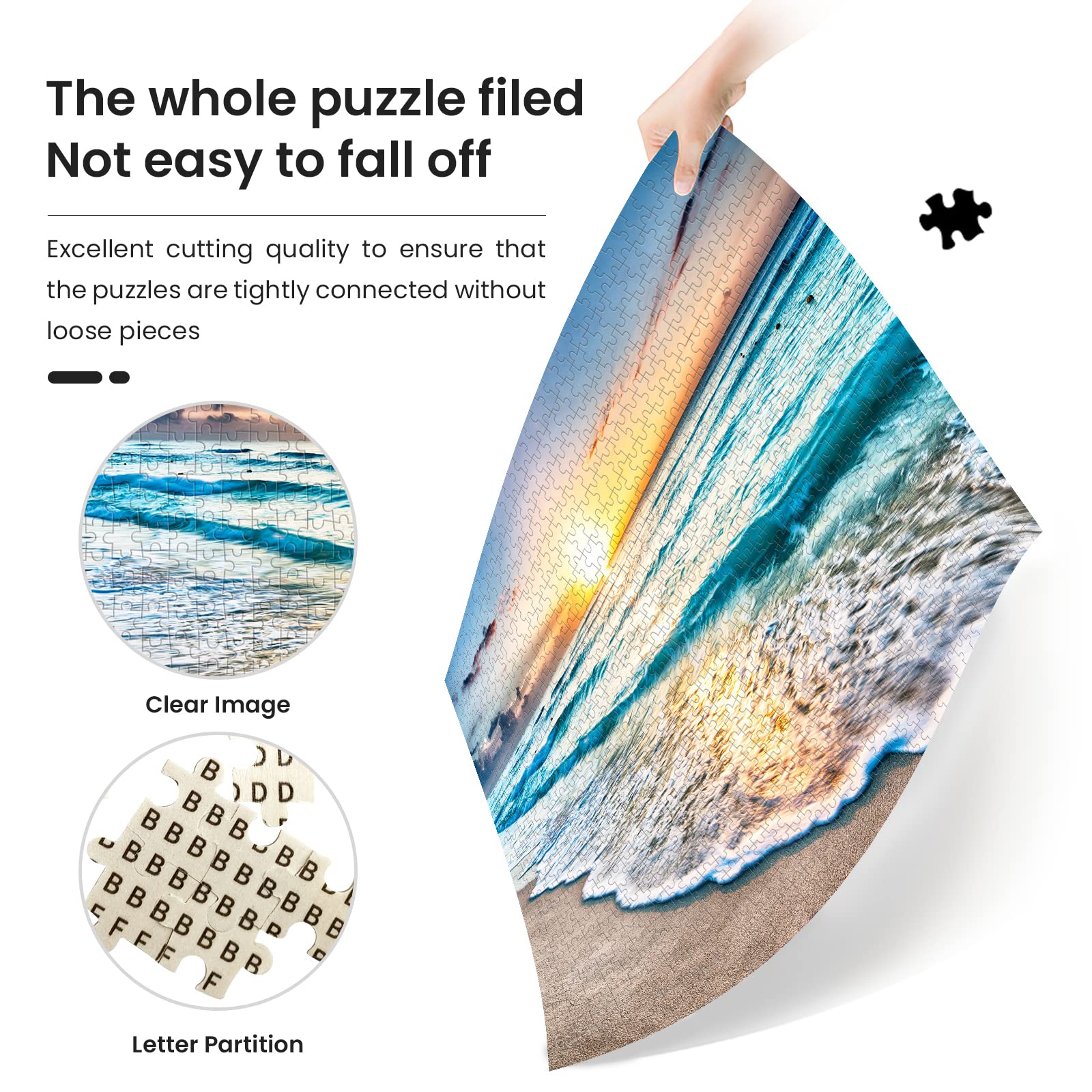 1000 Pieces Wooden Jigsaw Puzzle for Adults, Family or Elderly, Hawaiian Sunset Beach Puzzles, Art Home Decor DIY Funny Parent-Child Educational Game