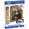 TOSY Picture Cube Iconic Masterpieces: 6-in-1 Magnetic Picture Puzzle, 80 Blocks,480 Puzzle Faces, 0.6in, B041, Seamless UV Art, Display-Ready Frame
