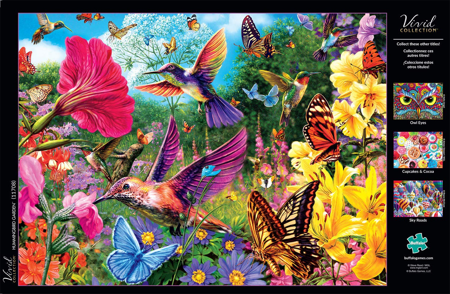 Buffalo Games Hummingbird Garden Jigsaw Puzzle from The Vivid Collection, 1000 Piece