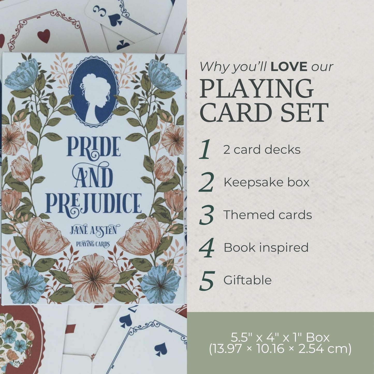 Steel Mill & Co. Set of 2 Decks of Playing Cards, Pride and Prejudice