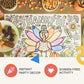Tiny Expressions - Thanksgiving Coloring Placemats - Set of 12 Paper Placemats to Color, Turkey 'I Am Thankful for' Theme - Fall Thanksgiving Activity