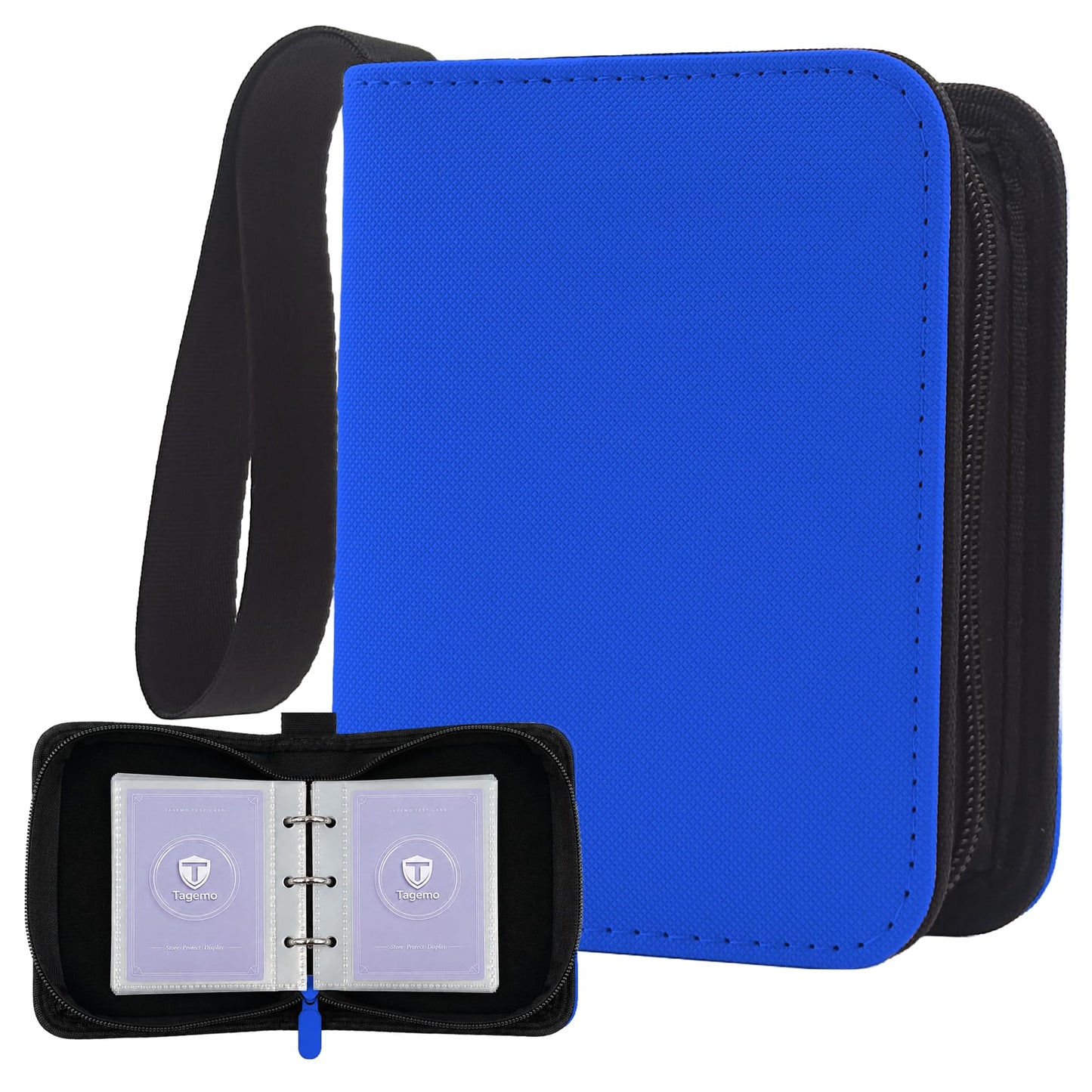 1 Pocket Card Binder with Zipper, 100 Pockets Mini Trading Card Album, Premium PU Leather Single Card Binder, Small Display Folder for TCG & Sports