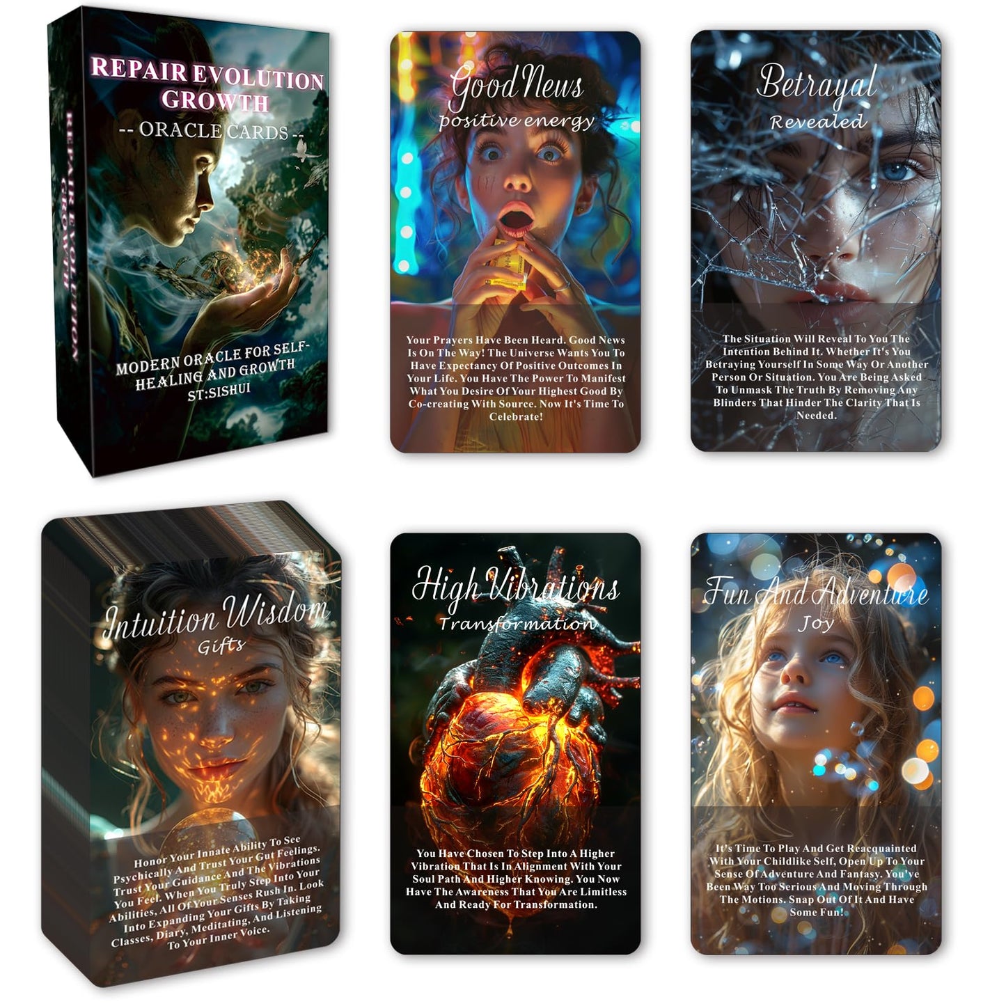 Healing Oracle Cards Deck, Oracle Cards Set, Oracle Cards for Beginners, Self-Healing Tool, That Helps You Discover What Needs to Shift Or Release