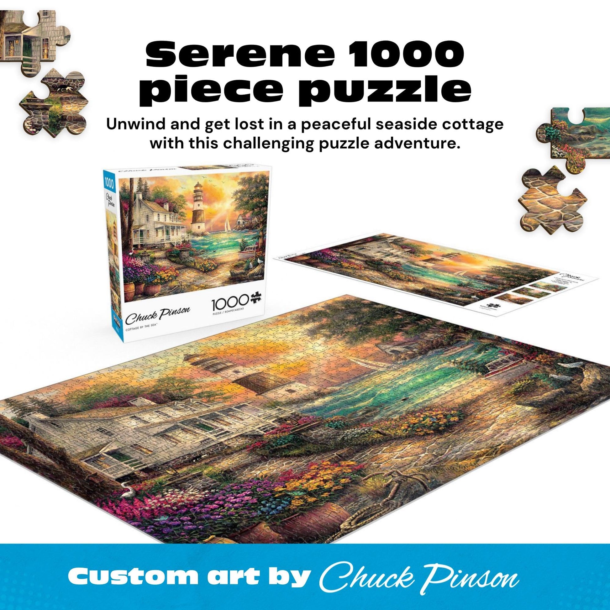 Buffalo Games - Cottage by the Sea - 1000 Piece Jigsaw Puzzle for Adults