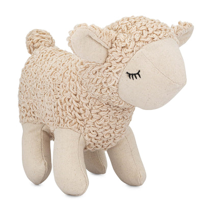 Crane Baby Plush Lamb Stuffed Animal, Sheep Stuffed Animal, Lamb Plush Toy for Babies and Toddlers, Nursery Décor Cuddly Toy, Neutral, Cozy Knitted