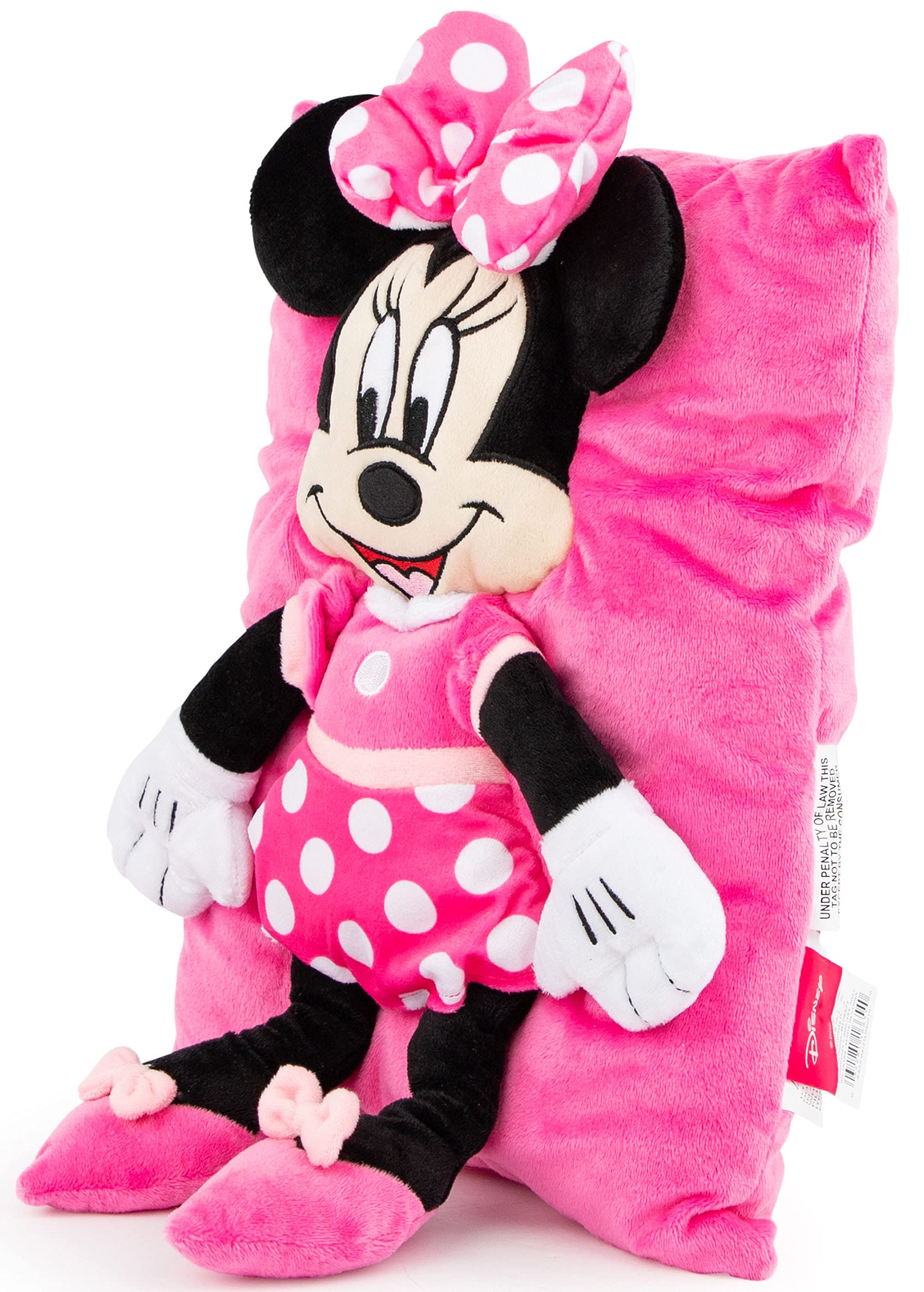 Jay Franco Disney Minnie Mouse Kids 3D Snuggle Pillow, 15 x 11 Inches - Super Soft Polyester Microfiber Plush Stuffed Animal, Gift for Kids, Pink