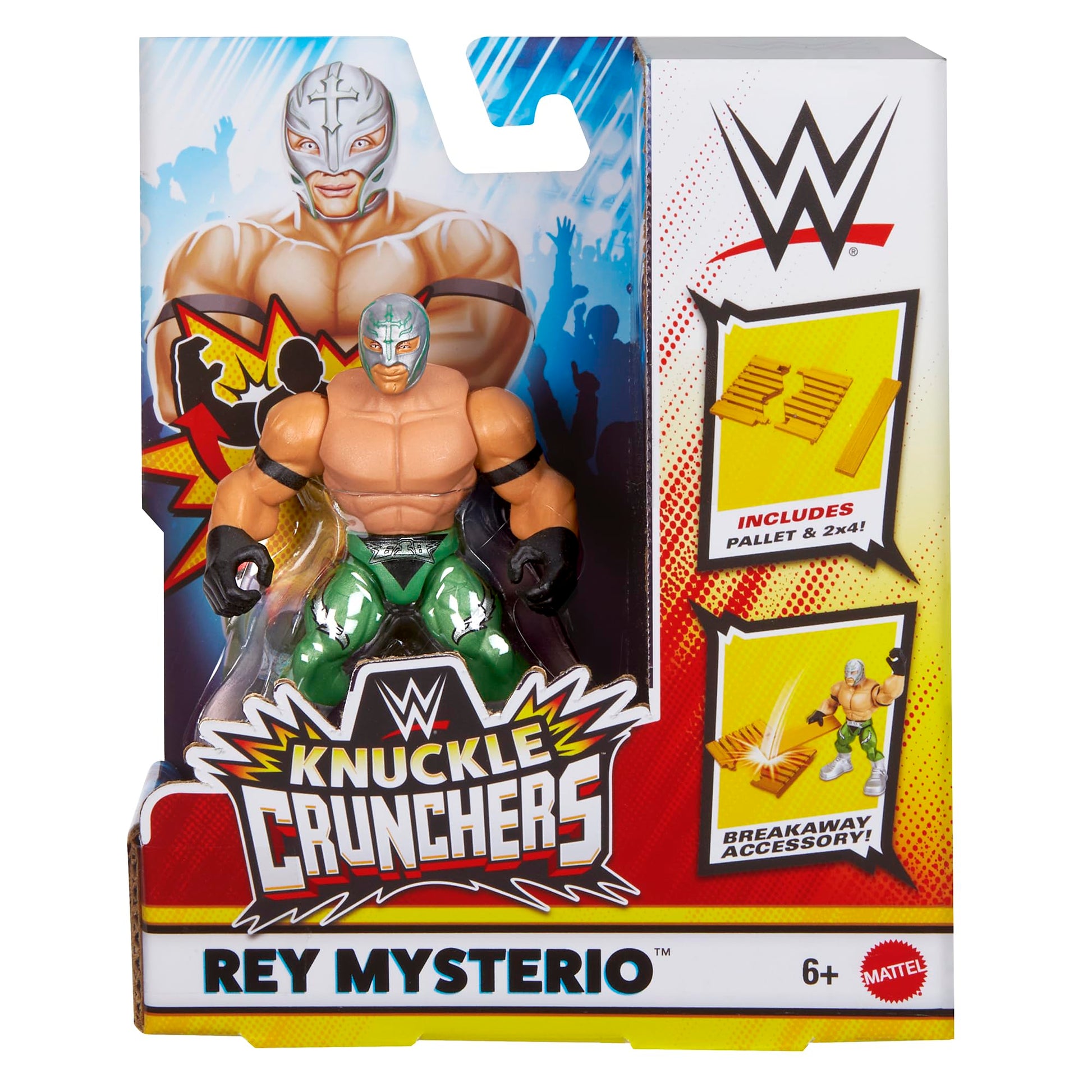 WWE Rey Mysterio (Green) Knuckle Crunchers 6 Toy Wrestling Action Figure