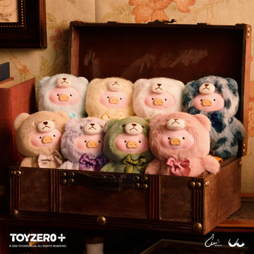 TOYZERO + Official Lulu The Piggy Blind Box-Vintage Teddy Shop Series Plush Keychain Blind Boxes Figures Cute Stuffed Animals Mystery Box Collectibles