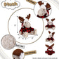 DolliBu Super Soft Plush Red Plaid Outfit Moose - Adorable Playtime Zoo Moose Plush with Clothes, Cute Wildlife Cuddle Gift - 9 Inches