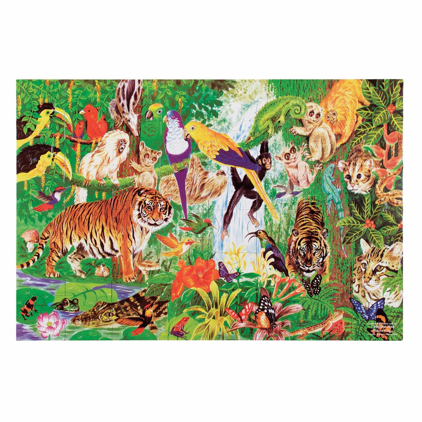 Melissa & Doug Rainforest Floor Puzzle, 48 pc Jumbo Jigsaw Puzzle, Educational Screen Free Activity for Toddler, Preschoolers and Kids Ages 3+ (2 x 3