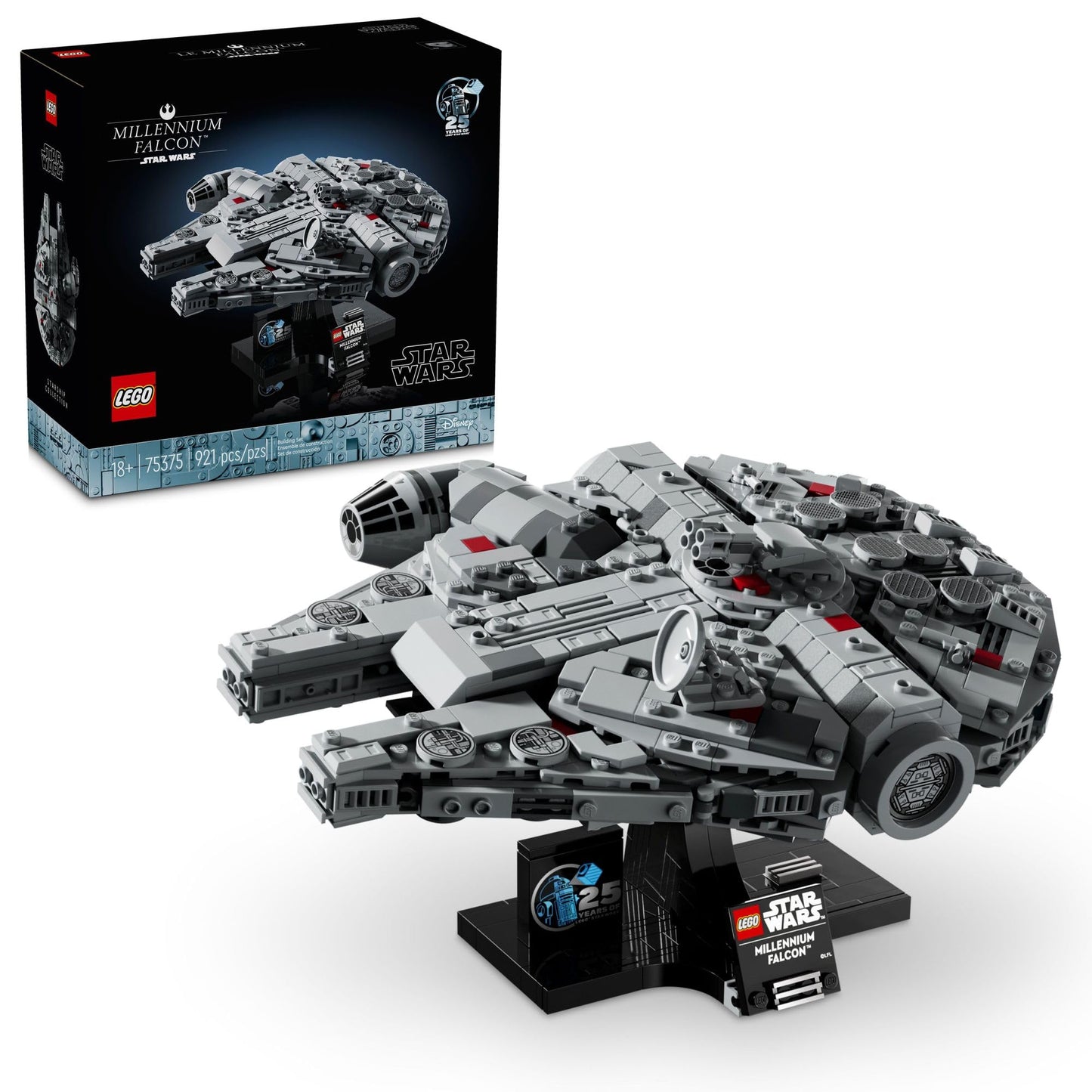 LEGO Star Wars Millennium Falcon 25th Anniversary Collectible - DIY Building Set for Adults, Men & Women, Ages 18+ - A New Hope Model with Display