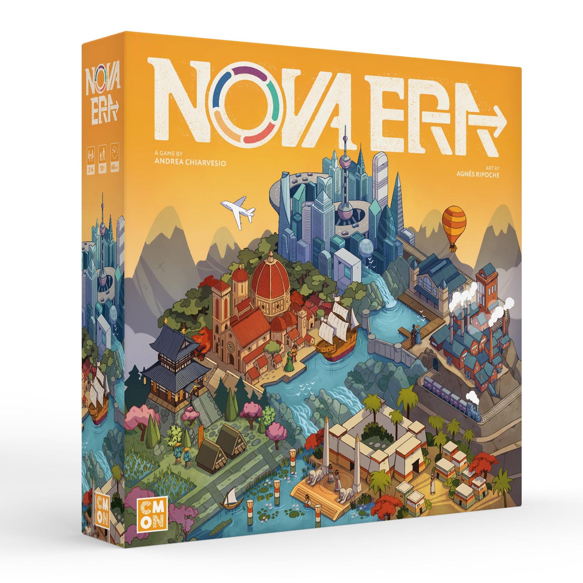 CMON Nova Era Board Game - Civilization Building & Economic Strategy Game, Accessible Game for Kids & Adults, Ages 12+, 2-4 Players, 60 Minute