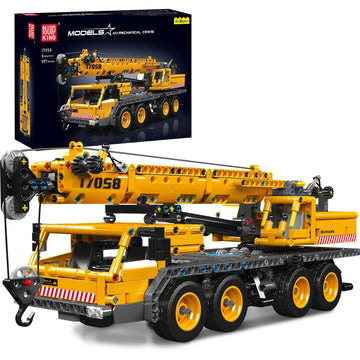 Mould King 17058 City Mobile Crane Truck Toy Building Set, Construction Vehicle Model Blocks Kit for Adults, Toys Gifts for Kids Children, Playset