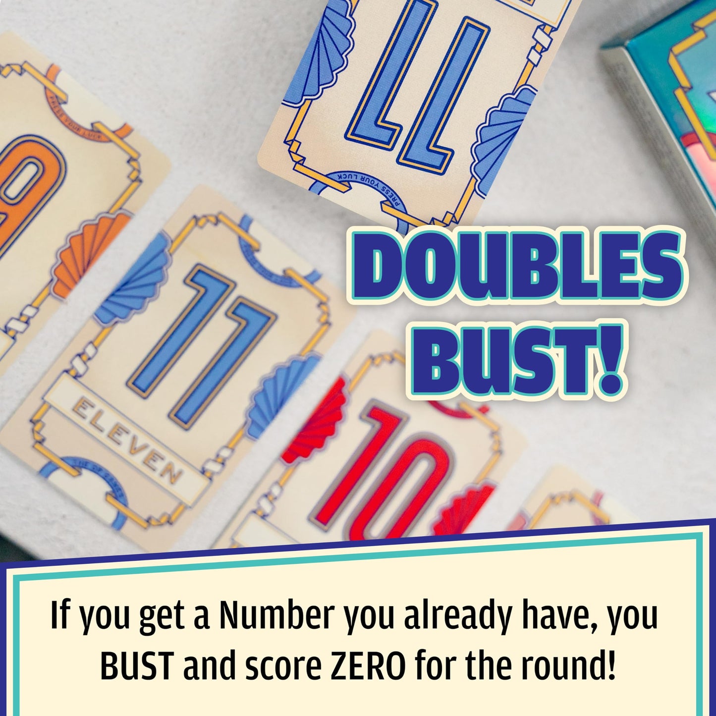 USAOPOLY Flip 7, The Ultimate Blend of Press Your Luck & Strategy, Fast-Paced Addictive Card Game,Quick to Learn & Easy to Teach,Perfect for Game