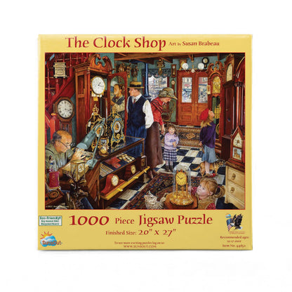 SUNSOUT INC - The Clock Shop - 1000 pc Jigsaw Puzzle by Artist: Susan Brabeau - Finished Size 20" x 27" - MPN# 44652
