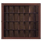 Gallery Solutions - 18x16 Shot Glass Collection - Walnut Collectable Display Case - Hinged Front - 28 Display Slots for Shot Glasses - Bar, Home