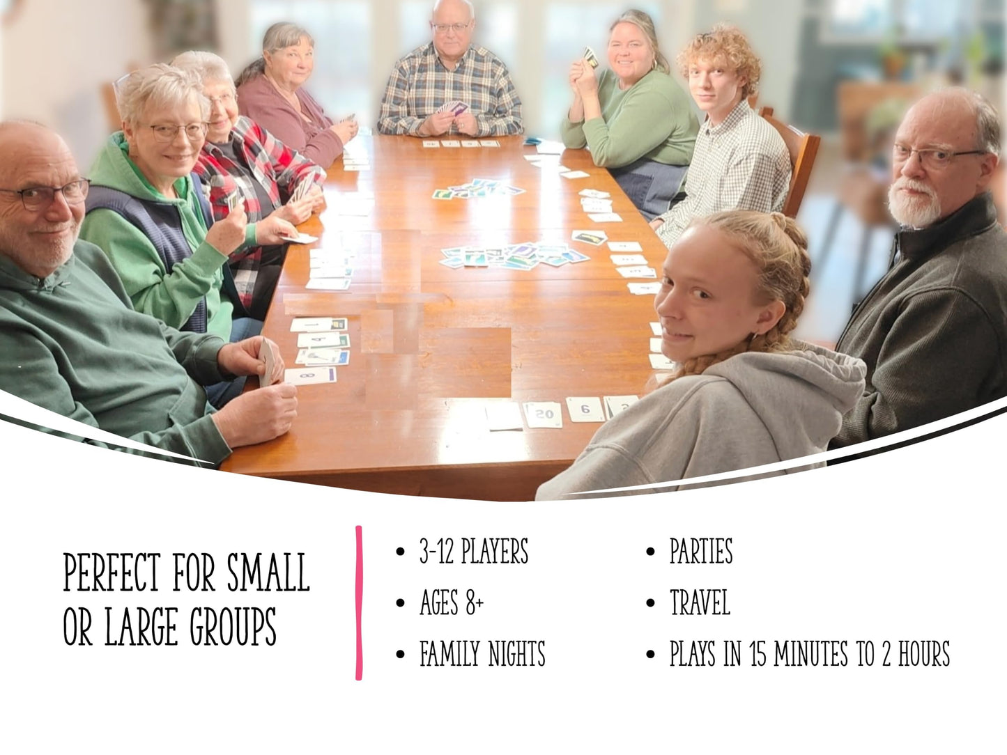 Tylee Tisdale Burum Card Game - Easy-to-Learn Family Card Game for 3-12 Players, Unique Sweep-the-Pile Gameplay, Fun for Kids, Teens & Adults, Great