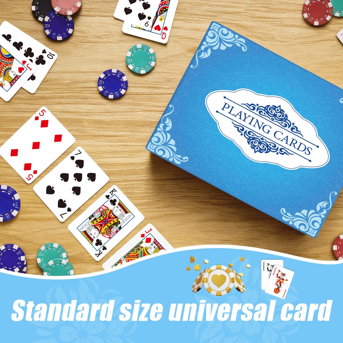 Playing Cards 12 Pack, 12 Decks of Playing Cards, Poker Size Standard Index, Playing Card Bulk for Adult Senior, Poker Cards Set for Card