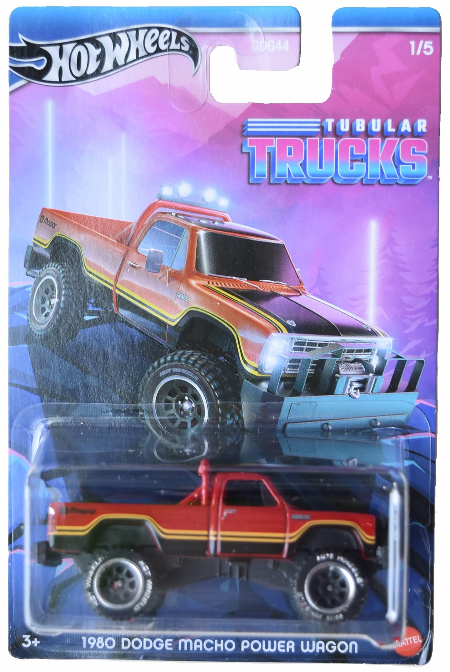 Matchbox Hot Wheels 1980 Dodge Macho Power Wagon, Tubular Trucks 1/5 [red/Black]