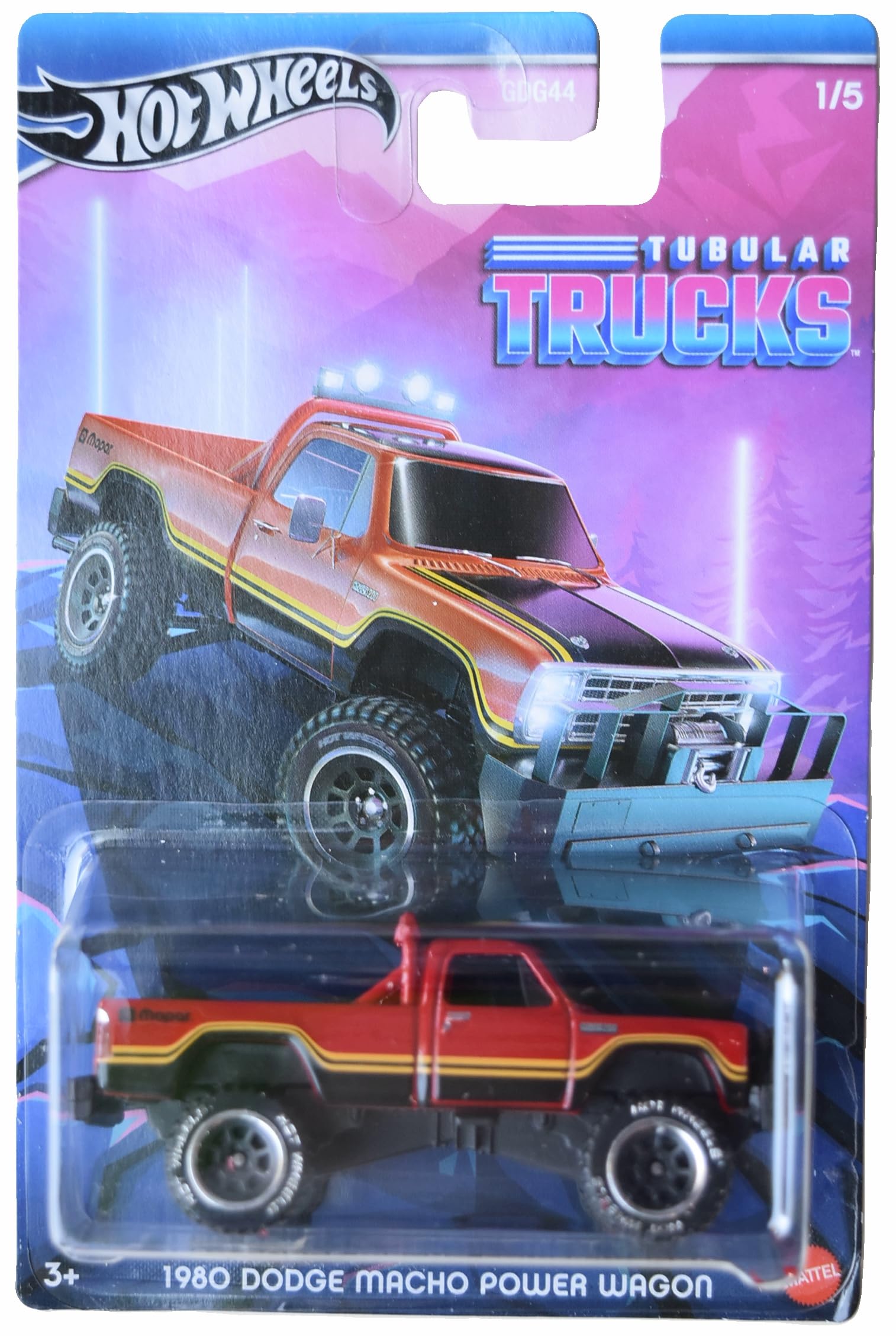 Matchbox Hot Wheels 1980 Dodge Macho Power Wagon, Tubular Trucks 1/5 [red/Black]