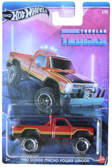 Matchbox Hot Wheels 1980 Dodge Macho Power Wagon, Tubular Trucks 1/5 [red/Black]