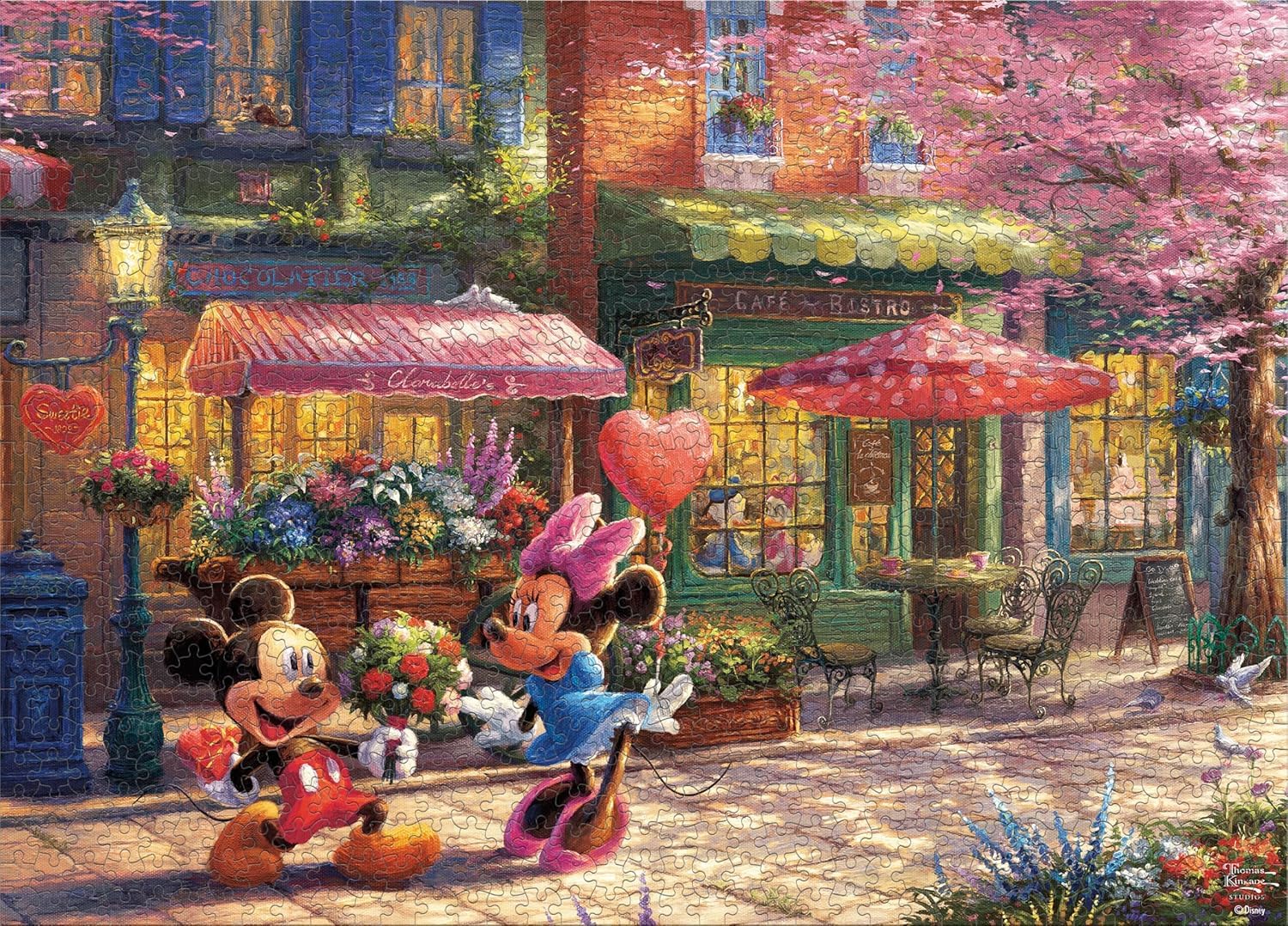 Ceaco - Thomas Kinkade - Disney - Mickey & Minnie Sweetheart Café - 1000 Piece Jigsaw Puzzle