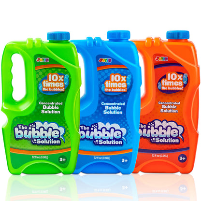 JOYIN 3 Packs 32 oz Bubble Concentrated Solution (up to 7.5 Gallon), Refill Solution for Bubble Machine, Wand, Blaster, Blower