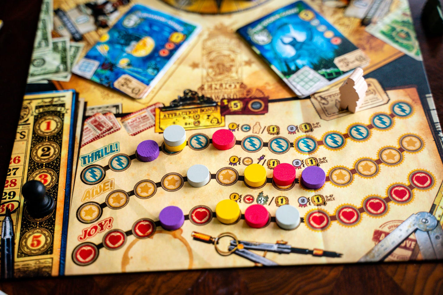 Tenpenny Parks Board Game | Build The Best Theme Park | Beautiful Amusement Park Strategy Worker Placement Family Euro Game | 45-75 Minutes for 1-4