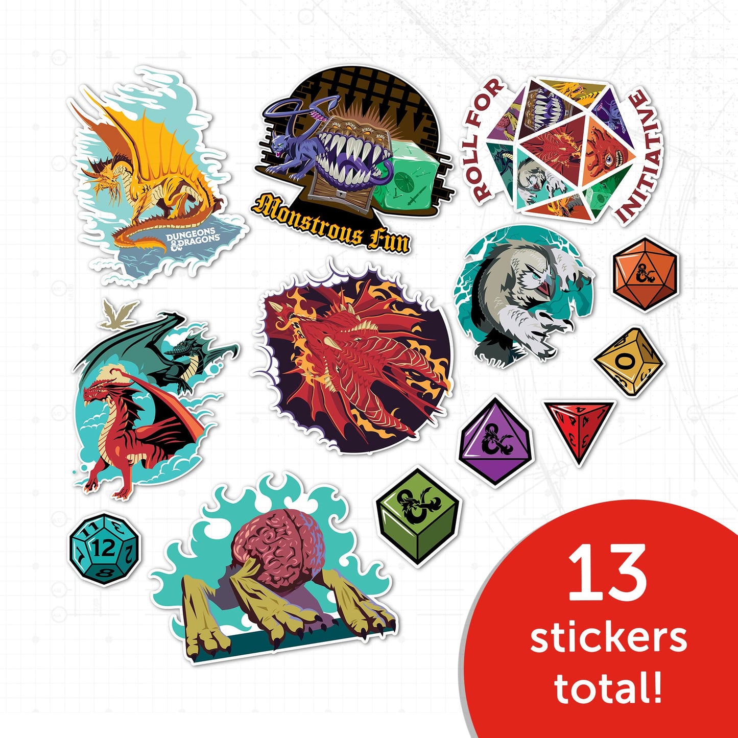Desert Cactus Dungeons & Dragons Stickers - 13 D&D Decals Laptop Water Bottle Car Scrapbook Sheet Vinyl Decorations Birthday Favor Party Supplies