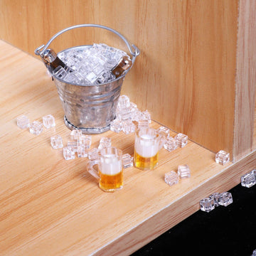AMLESO 1:12 Dollhouse Ice Bucket Wine Bottle Model Pub Decor