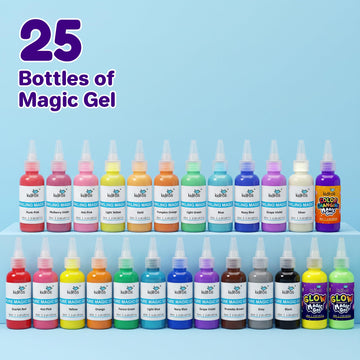 Kiditos Magic Water Elf Toy Kit-Squishies for Kids, 25 Gels & 20 Molds, Magic Gel Water Pets Sensory Toy, Fun DIY Craft Kit, Party Favors, Birthday