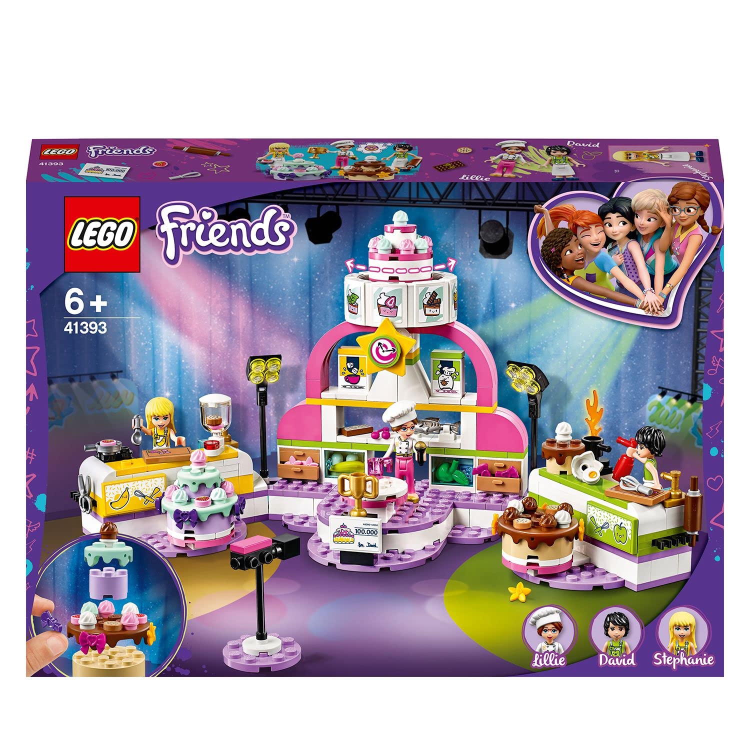 Lego 41393 Friends Baking Competition Playset with Toy Cakes, Cupcakes & Stephanie Mini Doll, for Girls and Boys 6 Plus Years Old