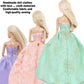 17 Pcs Wedding Clothes and Accessories for 11.5 inch Doll Set, 3 Pcs Fashion Party Gown Dresses 14 pcs Shoes, Crowns, Necklaces, Handbag, Fairy Wands