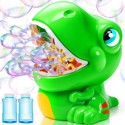 JOYIN Dinosaur Bubble Machine, Bubble Machine Gun Blower with Solutions for Kids, Summer Outdoor Indoor Toy, Dinosaur Party Favor, Kids Birthday Gift