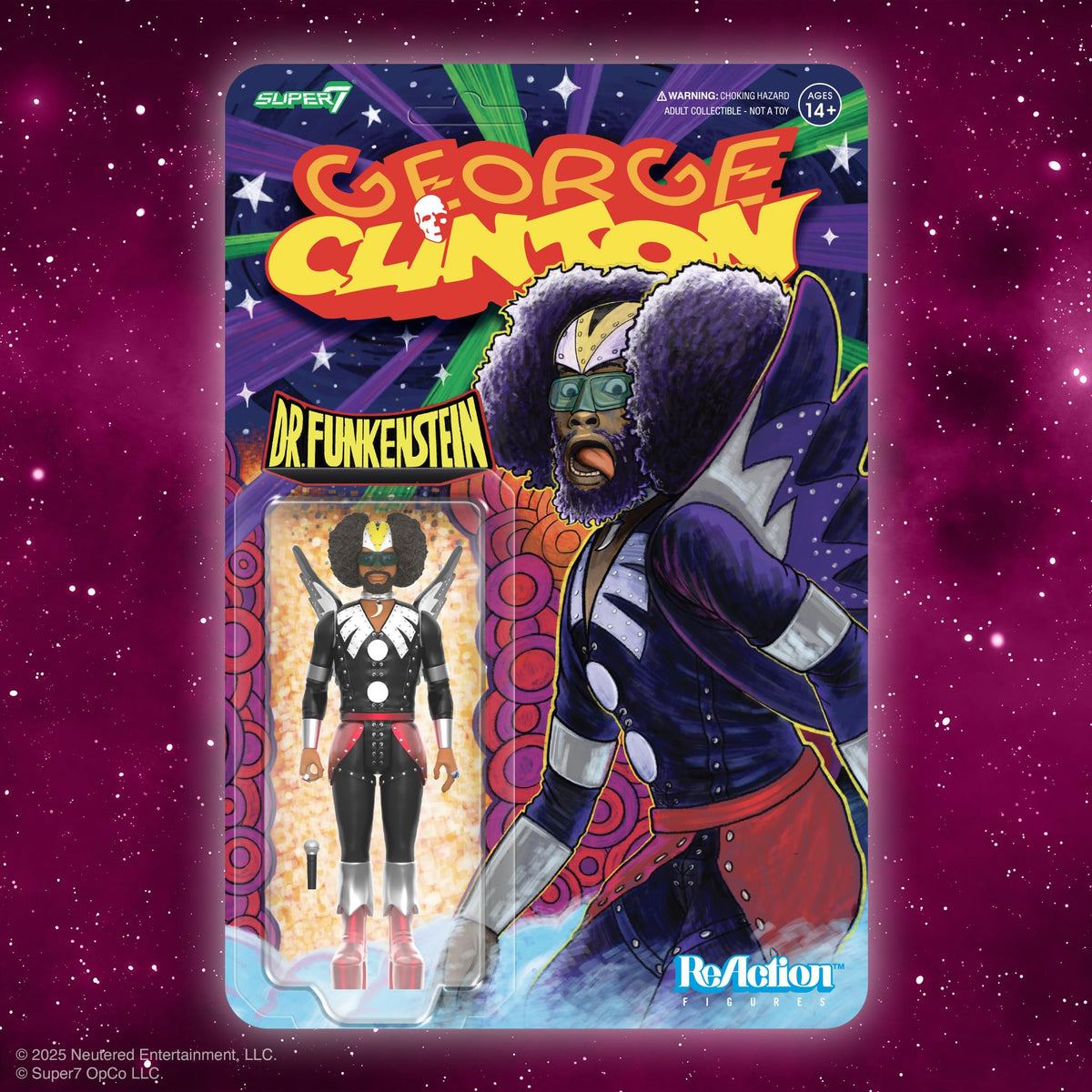 Super7 Reaction Figure George Clinton Dr. Funkenstein - 3.75" George Clinton Action Figure with Accessory - Classic Music Collectibles and Retro Toys
