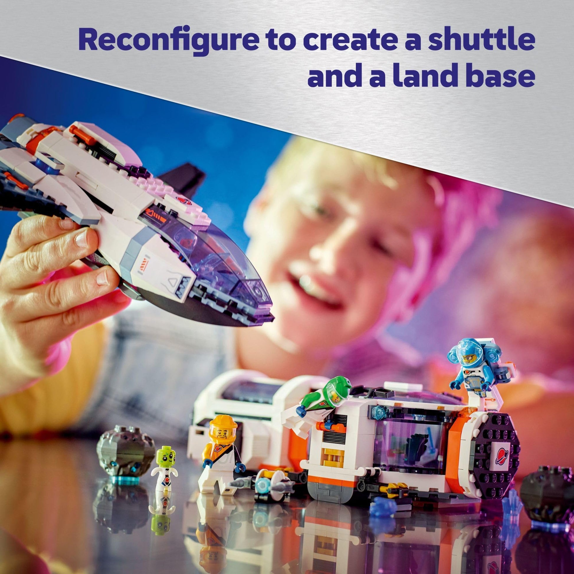 LEGO City Modular Galactic Spaceship Toy - Buildable Space Toy for Kids, Boys and Girls, Ages 7+ - Includes 4 Astronaut Minifigures & Alien Figure