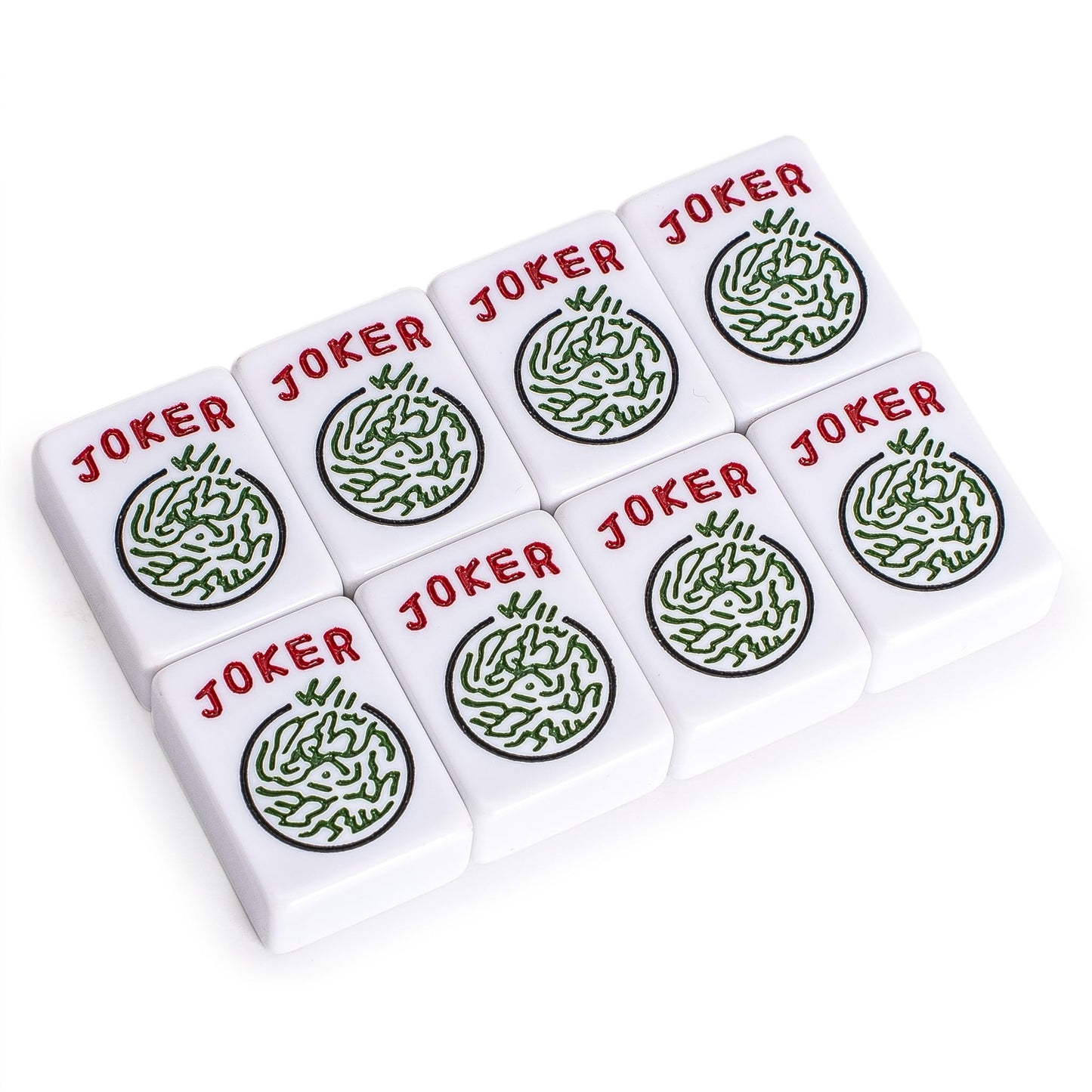 YMI Set of 8 American Mahjong Joker Replacement Tiles, White Melamine Set