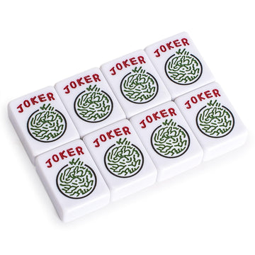 YMI Set of 8 American Mahjong Joker Replacement Tiles, White Melamine Set