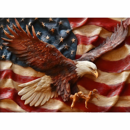 Puzzles for Adults 500 Pieces, Eagles Jigsaw Puzzles - Wings of Liberty, Impossible American Flag Puzzles for Seniors Family, 20.47x14.96 inches, 1:1