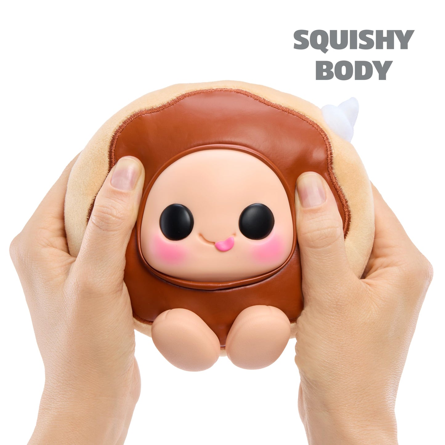 Hyojo and Krispy Kreme™ Doughnuts Series, Blind Box Mixed Material Squishy Collectible, Limited Edition, 3 to Collect, Chocolate Iced, Original Glazed