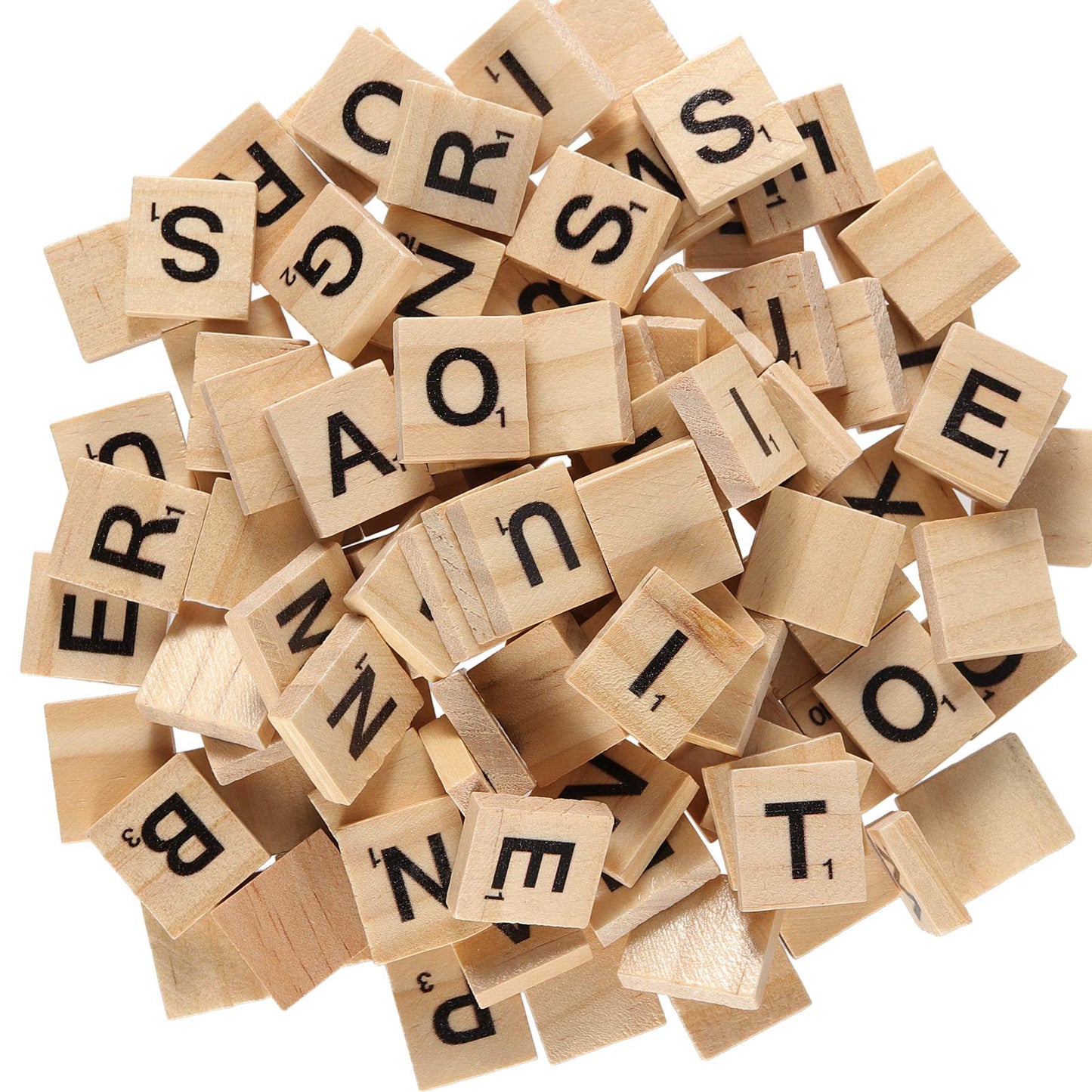 ZEONHAK 1200 PCS Wood Letter Scrabble Tiles, Wooden Scrabble Letters, Letter Tiles for Crafts, DIY Decoration, Spelling, Alphabet Coaster, A-Z Capital