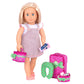 Our Generation - Luggage and Travel Set - 18-Inch Doll Accessories - Suitcase & Carry-On - Travel Toy - Pretend Play - Toy for Kids 3 Years +