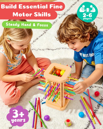 Montessori Wooden Board Game for Kids 3-8, Color Matching Fine Motor Toy