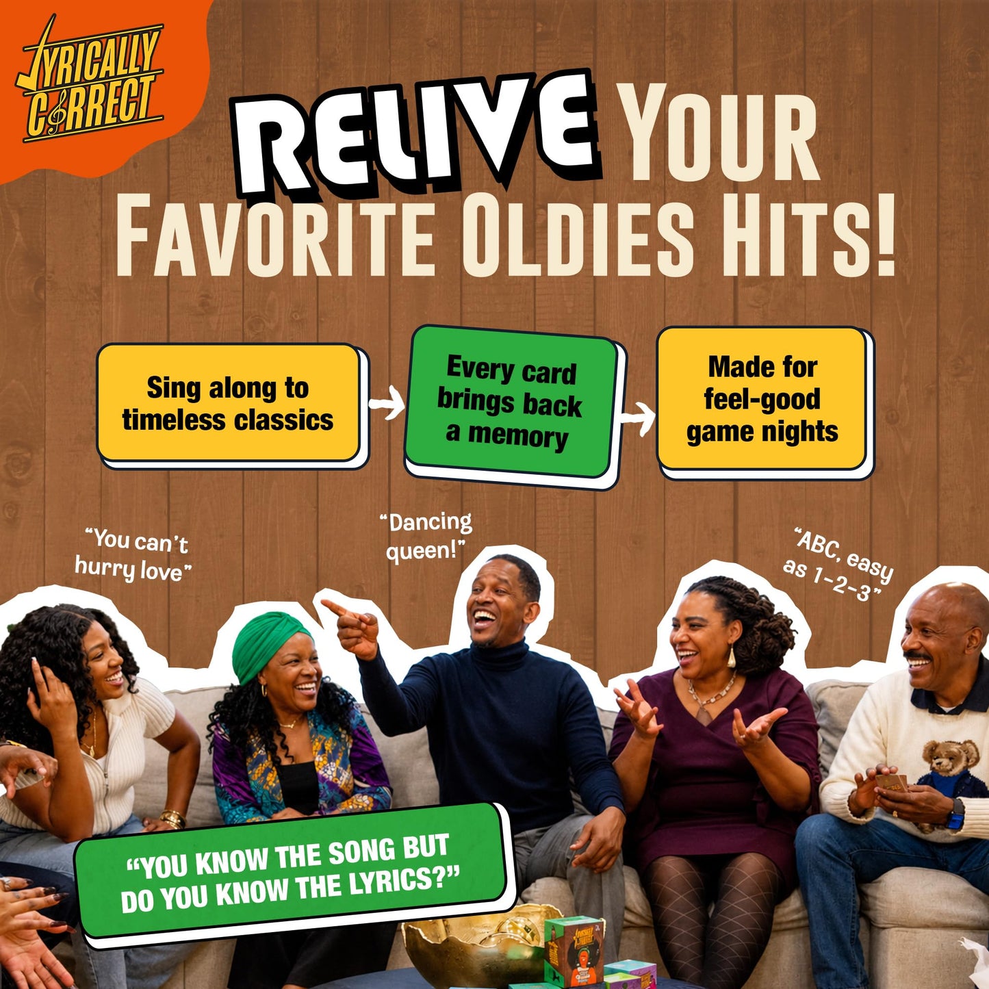 Lyrically Correct '60s & '70s Oldies But Goodies Edition - Soul, Motown & Classic Hits Music Trivia Card Game for Adults & Families