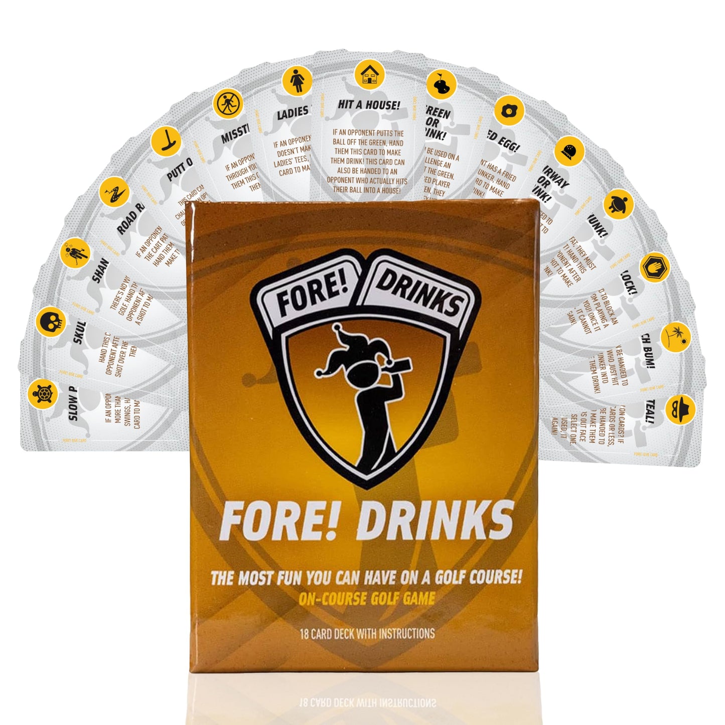 Fore! Drinks On Course Golf Game - Fun Playing Cards - Golf Card Games for Parties - 52 Card Deck for Hilarious Challenges - Outdoor Games for Adults